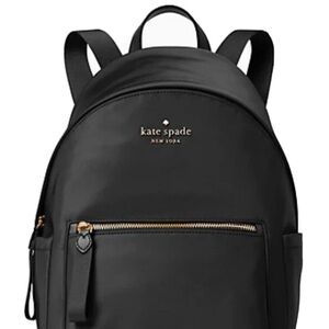 Kate Spade Nylon Zip Backpack with Gold Hardware